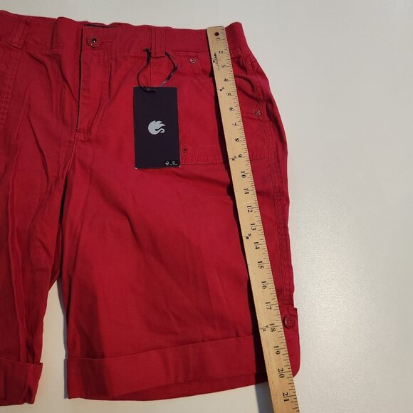 Gloria Vanderbit Shorts High Rise‎ Red Womens Size 14 36-38×10 Stretch Waist NEW - Picture 14 of 15